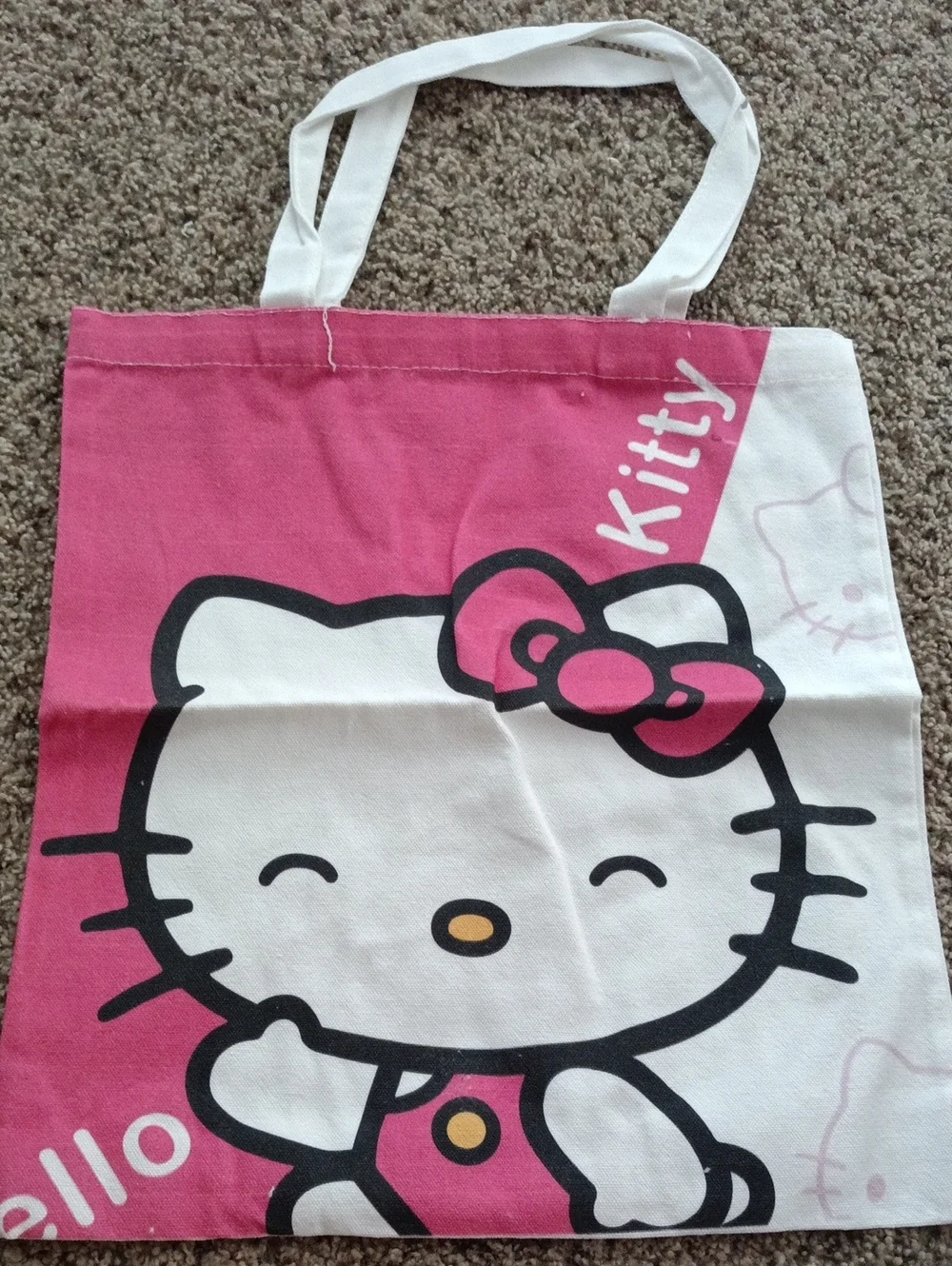 Hello Kitty Pink & White Kids Tote Bag